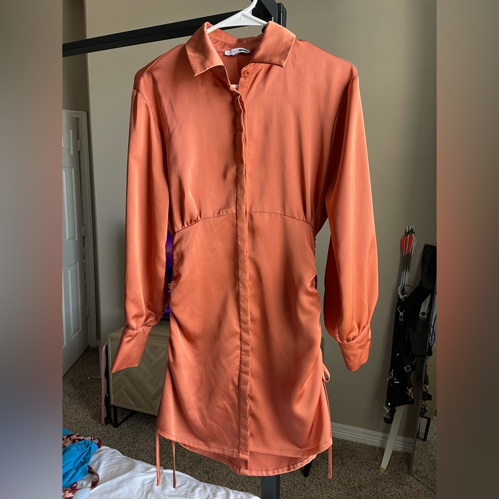 Orange silky Dress